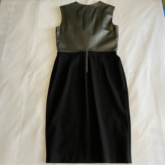 Catherine Deane Leather Sheath Dress Silver Gray/Black Women’s Size 10 or UK 14 - Picture 3 of 12